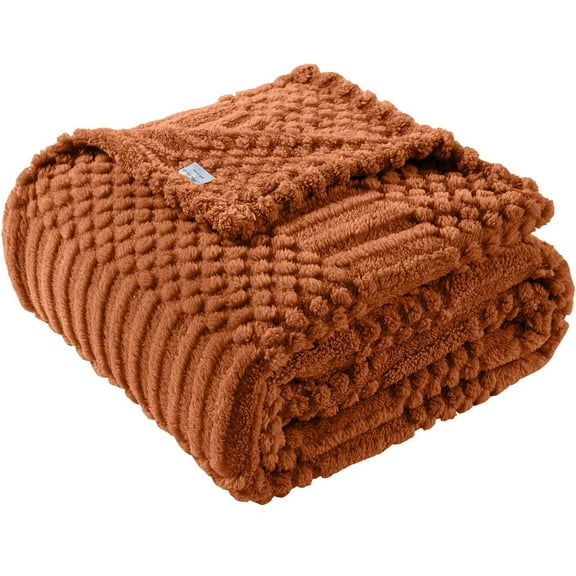 50x70 Inch Rust Throw Blanket - Soft & Fluffy Fleece, Cute & Aesthetic, Perfect for Sofa, Couch, Chair, Bed, Living Room & Bedroom, All-Season Use, Plush & Cozy Decorative Blanket