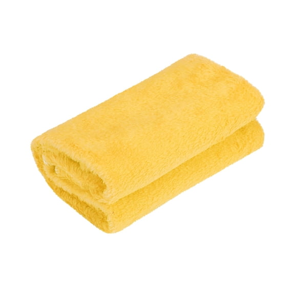 50x70cm Yellow Solid Flannel Fleece Throw Blanket, Soft Warm Lightweight Plaid Blanket for Home Couch Bed Office Travel Winter Nap Use