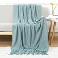 thumbnail image 1 of 50x72in Four Season Knitted Blanket - Lightweight Breathable Indoor/Outdoor Throw for Picnic Bed Sofa Car Travel, Machine Washable Giftable Blanket (1.28lb)​, 1 of 6