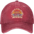thumbnail image 1 of 50yr Birthday Aprily 1975 Limited Edition 50th Hat Denim Baseball Cap, 1 of 8