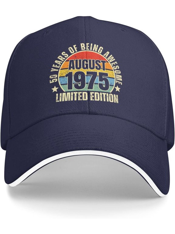 50yr Birthday August 1975 Limited Edition 50th Hat Baseball Cap