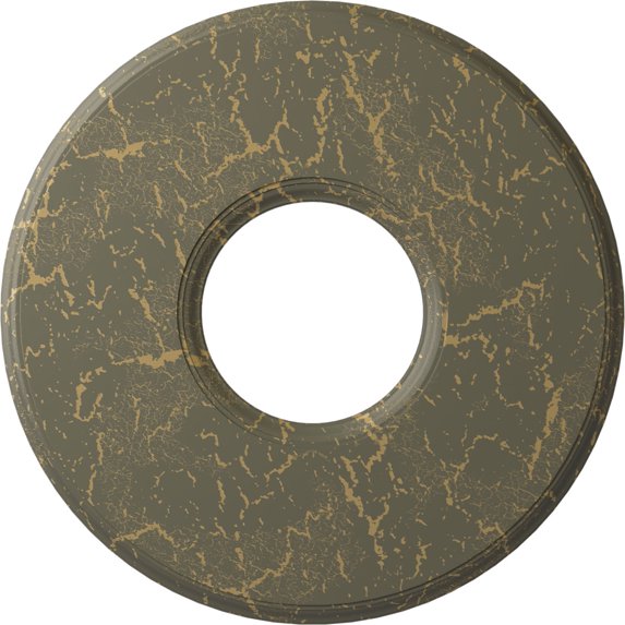 51 1/8"OD x 19 7/8"ID x 2"P Deco Ceiling Medallion (Fits Canopies up to 19 7/8"), Hand-Painted Witch Hazel Crackle