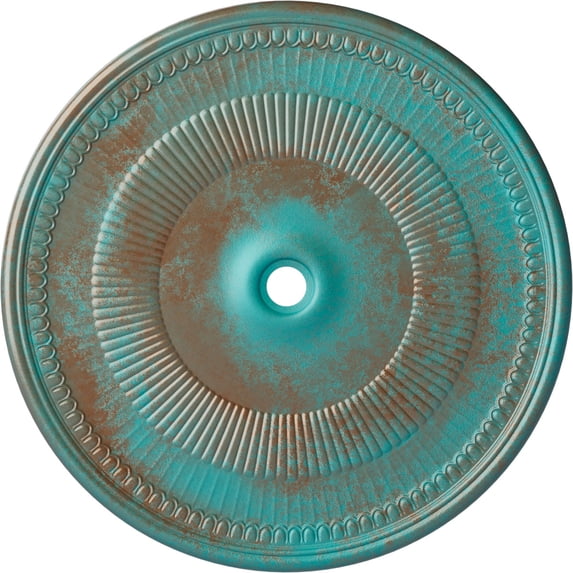 51 1/8"OD x 3 5/8"ID x 1 1/2"P Nevio Ceiling Medallion (Fits Canopies up to 4 3/4"), Hand-Painted Copper Green Patina