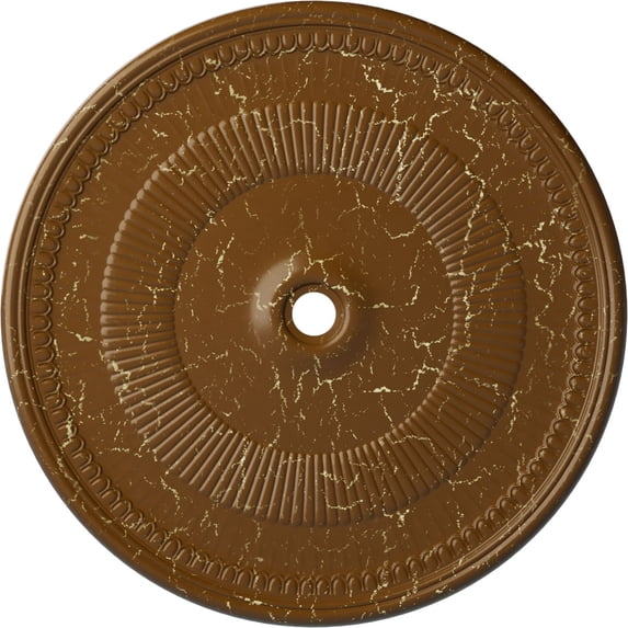 51 1/8"OD x 3 5/8"ID x 1 1/2"P Nevio Ceiling Medallion (Fits Canopies up to 4 3/4"), Hand-Painted Smokey Topaz Crackle