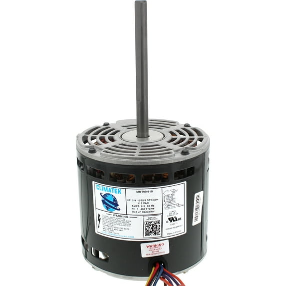 51-104342-01 - ClimaTek Upgraded Furnace Blower Motor 3/4 HP 1075 RPM 115V Replaces Protech