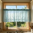 thumbnail image 1 of 51" × 16" Embroidered Lace Sheer Kitchen Curtain Valance, Rod Pocket Floral Window Treatment for Small Windows, 1 of 8