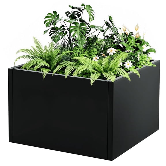 51×18×12 Inch Black Metal Raised Garden Bed, Open Bottom Planter Box, Tool-Free Snap Assembly with Safe Rounded Corners, Outdoor Raised Bed for Patio, Balcony, Yard and Backyard