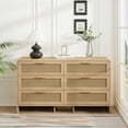 thumbnail image 1 of 51.18" Arc Shaped Corner Rattan Dresser Drawer, 6-Drawers Rattan Storage Cabinet for Living Room Bedroom,and Kitchen, Natural, 1 of 1