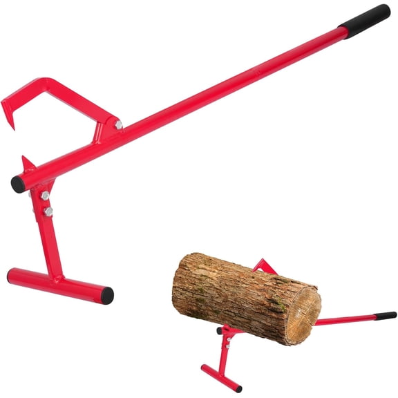 51.18"" Timberjack Log Lifter, Adjustable Log Roller Cant Hook,Heavy-Duty Carbon Steel Log Jack for Rolling and Raising Up The Logs,Log Roller Tool, Black