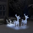 51.2 Acrylic Reindeer & Sleigh Christmas Decoration with 160 LED Lights