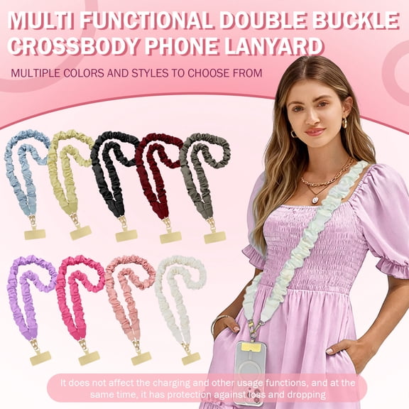 51.2" Mobile Phone Lanyard Identification Strap, Adjustable Heavy-duty Connectors Lightweight Compact Shoulder Strap, Universal For Smartphones Wallets Daily Commute Travel Outdoor Shopping Pink