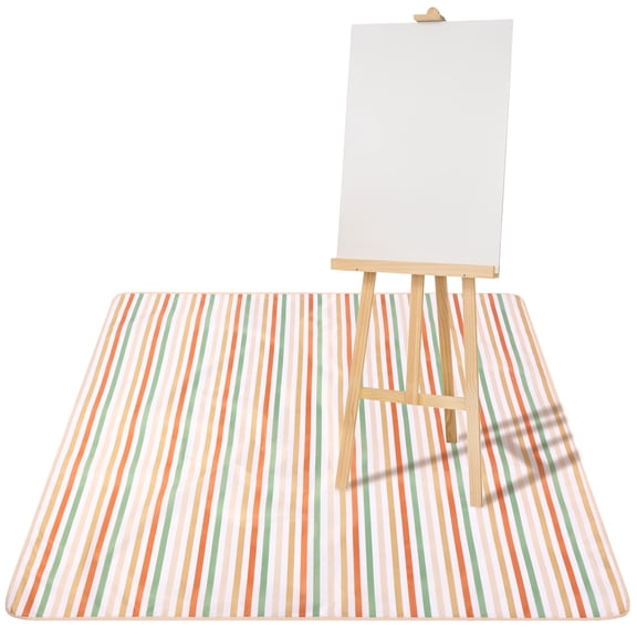 51.2" Waterproof Baby Splat Mat for Under High Chair, Large Polyester Floor Protector Mat, Washable Anti-Slip Splash Pad for Feeding Time