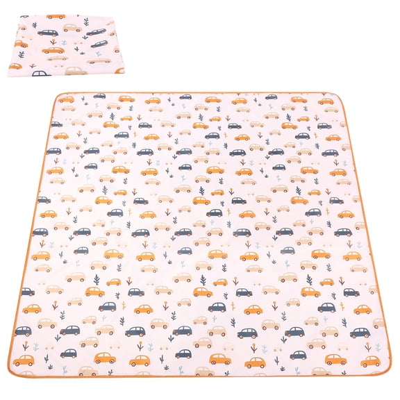 51.2" Waterproof Baby Splat Mat for Under High Chair, Large Polyester Floor Protector Mat, Washable Anti-Slip Splash Pad for Feeding Time