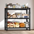 thumbnail image 1 of CAPCAEK 51.2" Wide Industrial Shelving Rack, 3-Tier&nbsp;Adjustable Storage Rack, Heavy Duty&nbsp;Metal Storage Shelves for Kitchen, Garage and Commercial Use, Black, 1 of 7