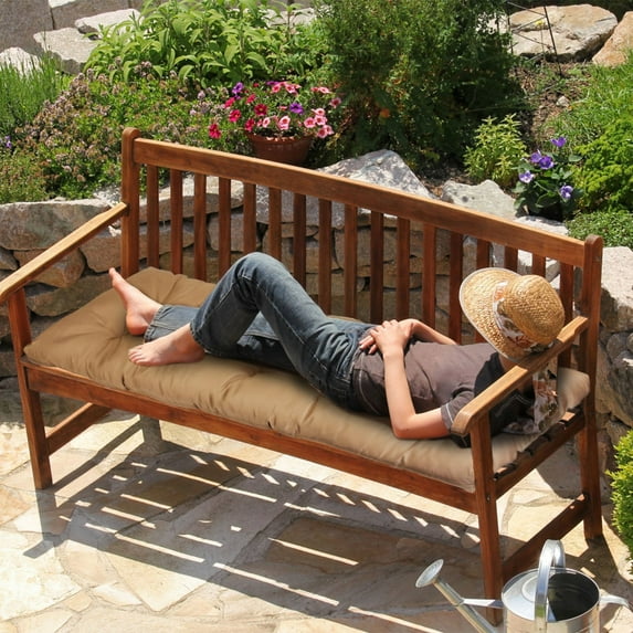 51"x20" Indoor Outdoor Bench Cushion, iMounTEK Water Resistant Long Seat Pads with Ties Strap, for Garden Patio Balcony Entryway