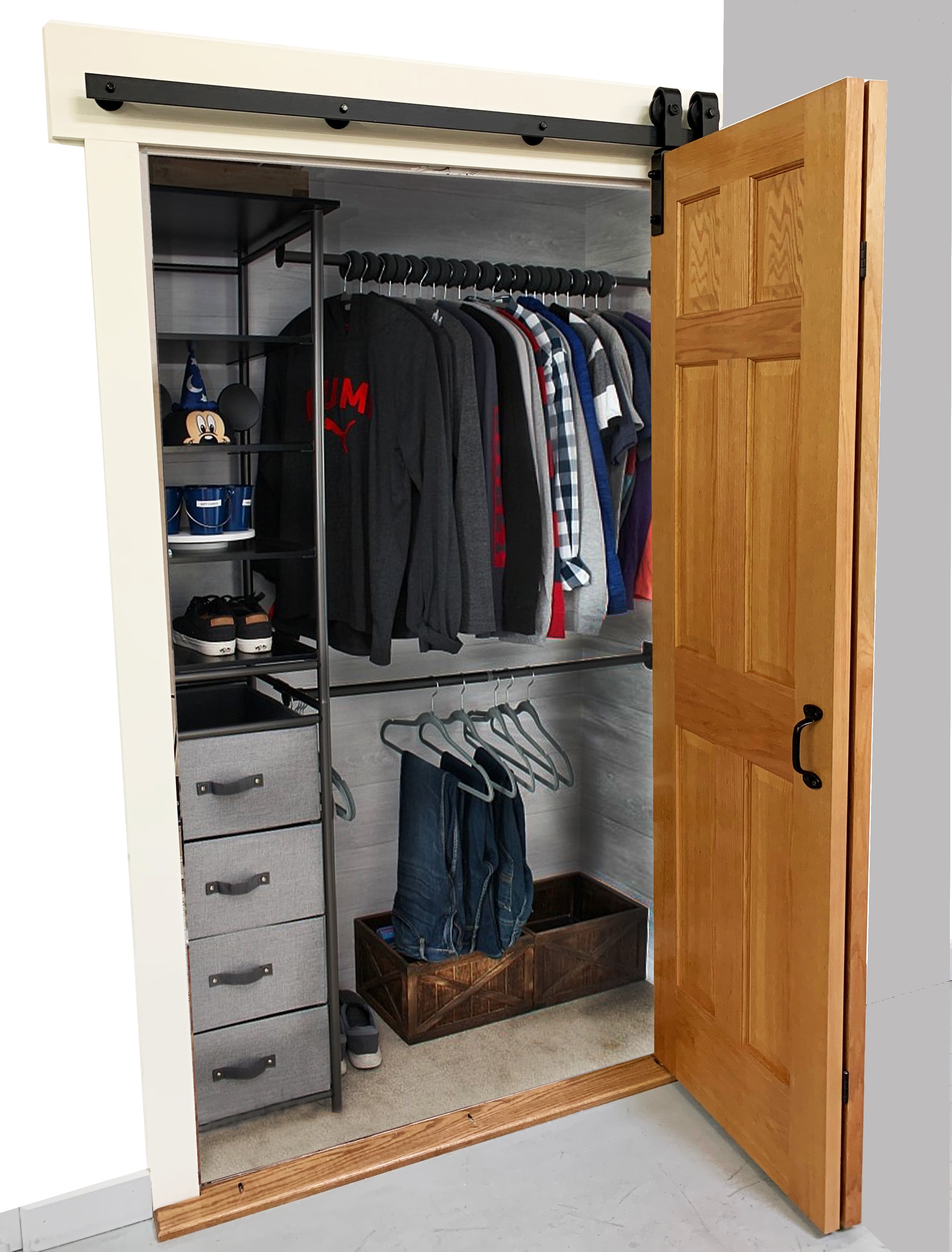 Black 51" Bi-Fold Barn Door Hardware Kit