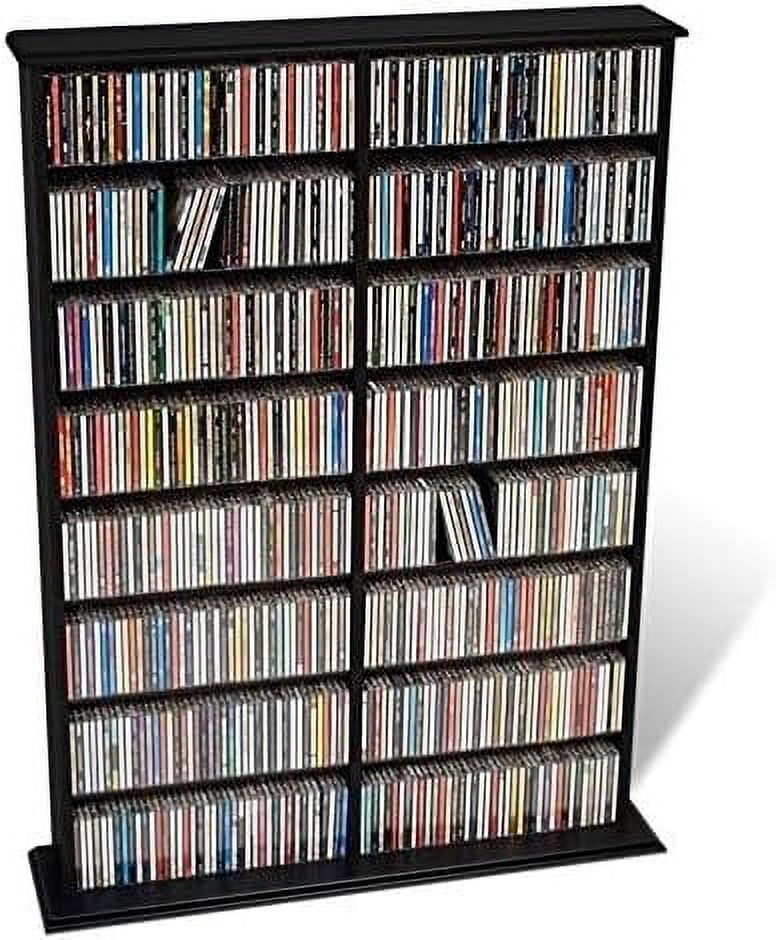 51" Double CD DVD Wall Media Rack in Black