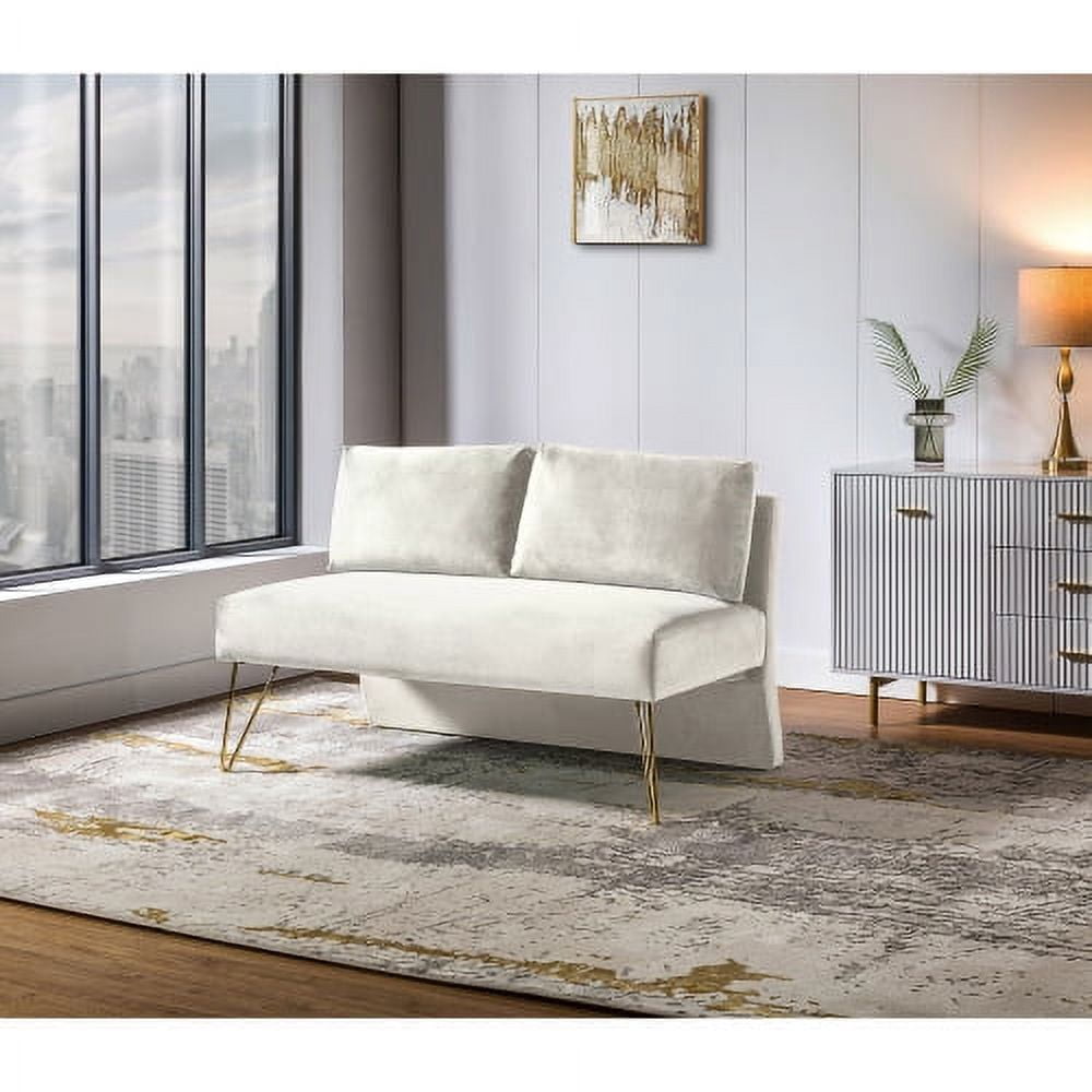 51.4" Accent Loveseat, Modern Velvet Upholstered Loveseat Sofa , Living ...