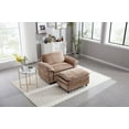 thumbnail image 1 of 51.5" Oversized Accent Chair with Ottoman, Upholstered Chaise Lounge Chair with Deep Seat, Comfy Chenille Single Sofa Armchair for Living Room Apartment Office, (Camel), 1 of 5