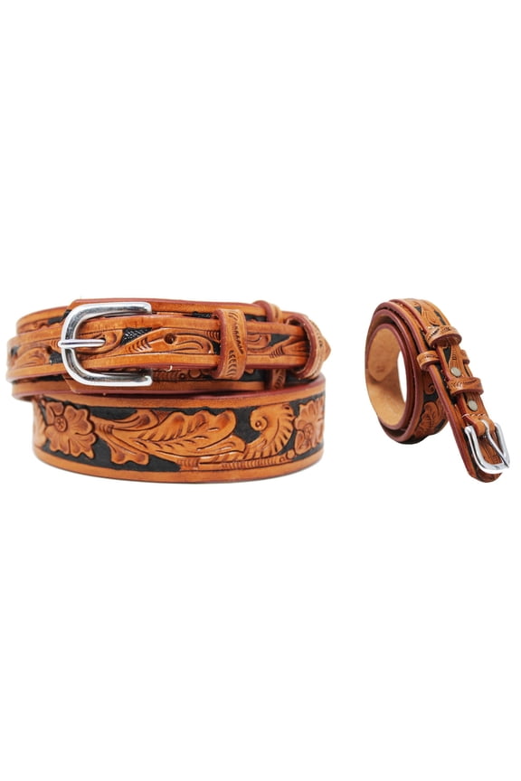 51-52  Western RANGER Tooled Leather BELT Hand Carved Floral 26Ranger11