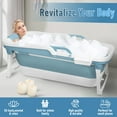 thumbnail image 1 of 51/55 inch Foldable Bathtub, Portable Bathtub for Adult Kids, Large Collapsible Tub with Handle, Freestanding Surround Collapsible Bathtub, No Lid, Hot Bath, Ice Bath-Blue,130 cm, 1 of 9