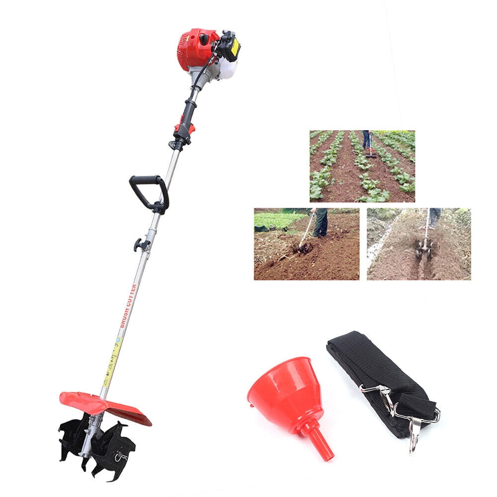 51.7CC 2-Stroke Mini Gas Powered Tiller Cultivator, Rototiller Tiller for Garden Farm