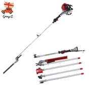 51.7CC Lawn Mower, 2-Stroke Gasoline Brush Cutter 4-in-1 Handheld Push Lawn Mower with 1.4kW 6500RPM Engine for Weeds Grass Trimming