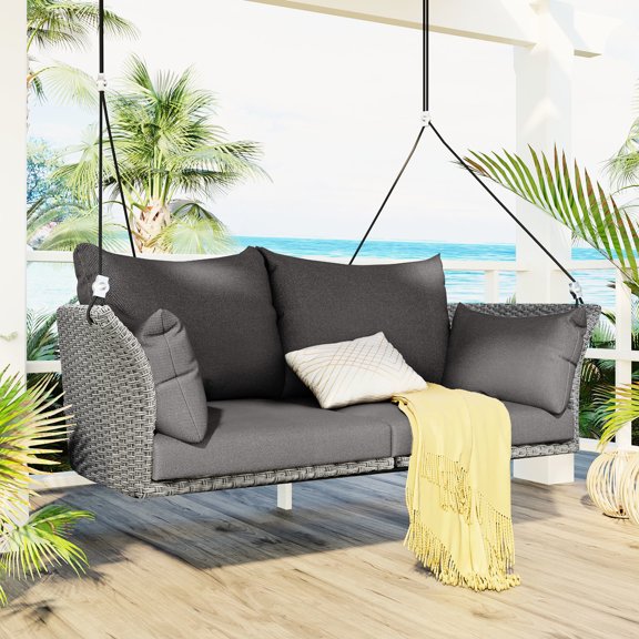 51.9" 2-Person - Waterproof and Sun-Resistant - Porch Use - Sturdy Swing with Adjustable Ropes