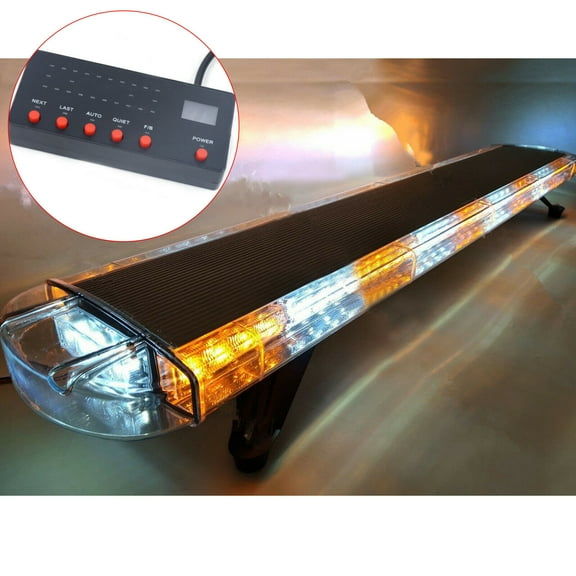 51" 96 LED Tow Truck Amber Emergency Beacon Warn Light Amber Strobe Light Bar US