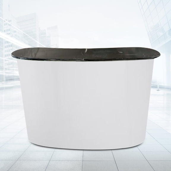 51.97in Portable Trade Show Display Counter, 70kg/154.32lbs Load Capacity, Pop Up Table for Speech Podium