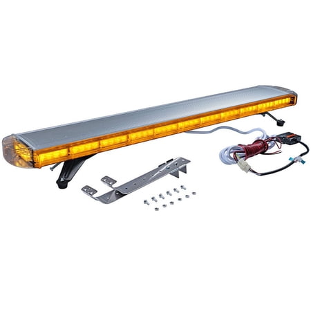 51" Amber 96W 96-LED Emergency Warning Rooftop Car Truck Strobe Light Bar + On/Off Switch + Mounting Kit