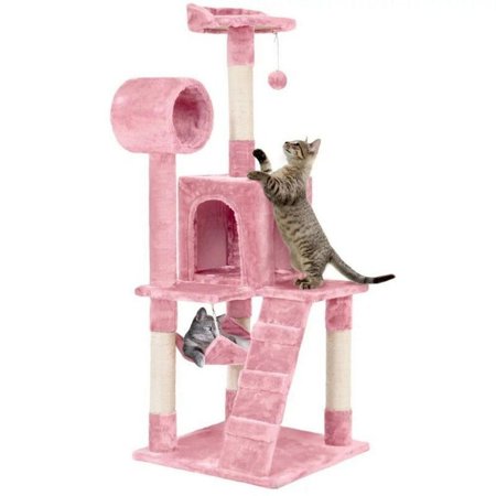 51" Cat Tree with Hammock Pink