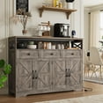 thumbnail image 1 of 51" Farmhouse Buffet Sideboard with Storage, Kitchen Pantry Cabinet with Storage Drawers, Wood Cupboard Hutch, Coffee Bar Station Table for Kitchen, Living Room, Dining Room, Grey, 1 of 17