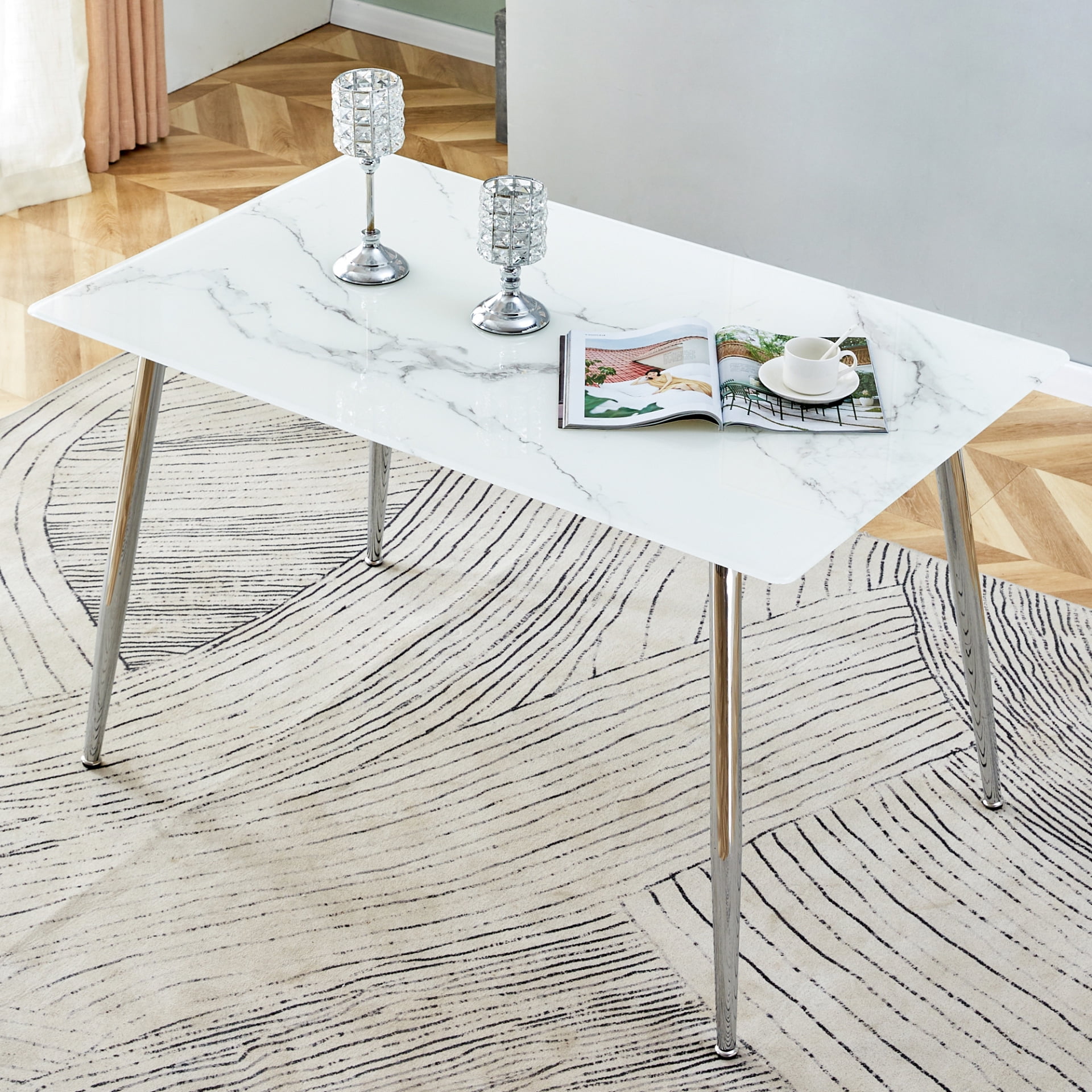 Elevate Your Kitchen with a White Faux Marble Kitchen Table: Style Meets Affordability