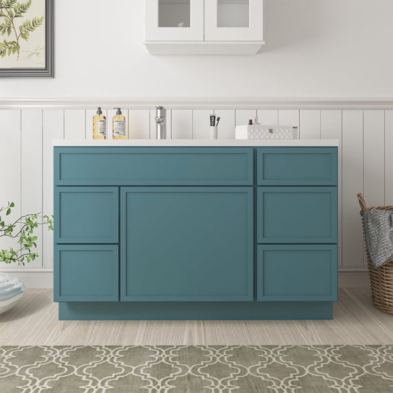 51" Freestanding Bathroom Vanity Cabinet without Top in Sea Green