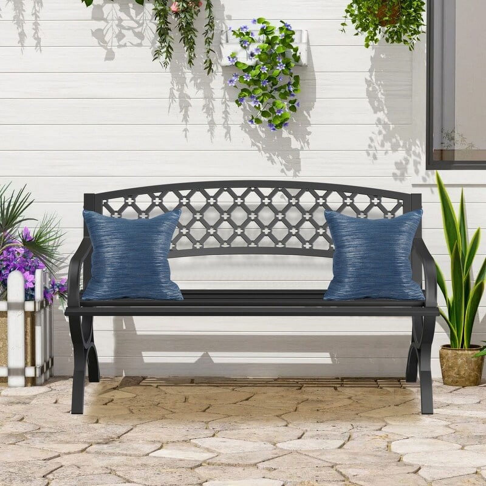 51'' Garden Patio Bench Weatherproof Aluminum Outdoor Benches