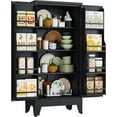 thumbnail image 1 of 51" H Metal Kitchen Pantry Storage Cabinet, Freestanding Tall Cupboard Storage Cabinet with Doors and Adjustable Shelves，Large Stand Up Food Cupboard for Living Room，Dinning Room(Black), 1 of 7
