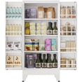 thumbnail image 1 of 51" H Tall Metal Kitchen Pantry Storage Cabinet, Freestanding Storage Cabinets with Magnetic Doors and Adjustable Shelves, White Metal Pantry Cabinet for Dining Room and Living Room., 1 of 14