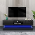 thumbnail image 1 of 51 Inch Modern TV Stand with LED Lights for 55 Inch TV, High Glossy Entertainment Center with Large Storage Drawers, TV Media Center with Shelf, TV Console for Living Room, Bedroom, Black, 1 of 7