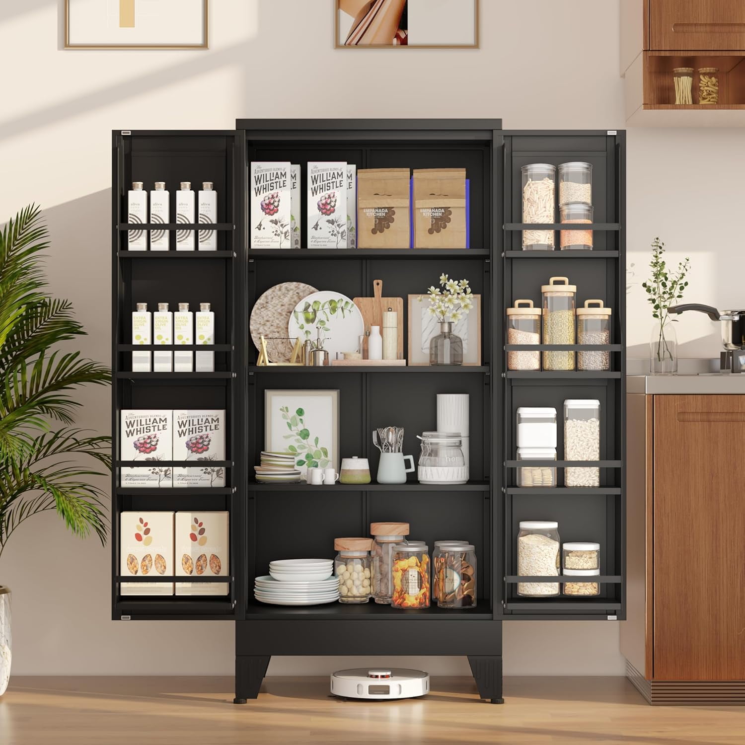 51'' in Kitchen Pantry Storage Cabinet,Freestanding Pantry Cabinet with ...