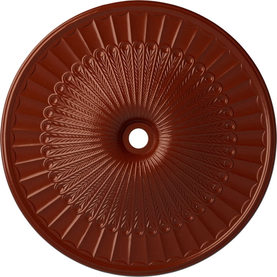 51"OD x 3 5/8"ID x 3 3/8"P Galveston Ceiling Medallion (Fits Canopies up to 5 7/8"), Hand-Painted Firebrick