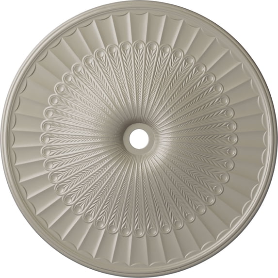 51"OD x 3 5/8"ID x 3 3/8"P Galveston Ceiling Medallion (Fits Canopies up to 5 7/8"), Hand-Painted Pearl White