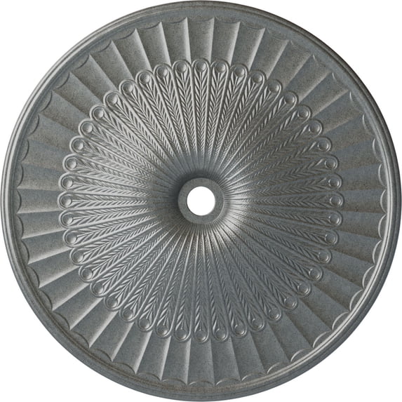 51"OD x 3 5/8"ID x 3 3/8"P Galveston Ceiling Medallion (Fits Canopies up to 5 7/8"), Hand-Painted Platinum
