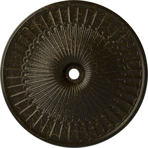 51"OD x 3 5/8"ID x 3 3/8"P Galveston Ceiling Medallion (Fits Canopies up to 5 7/8"), Hand-Painted Stone Hearth Crackle