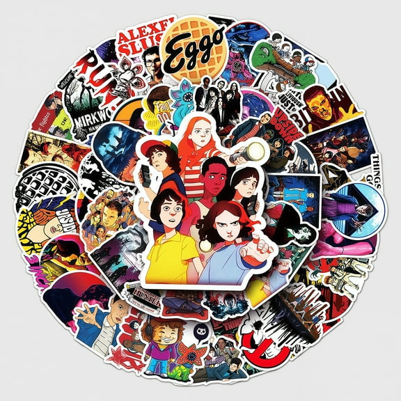 51 PCS For Stranger Theme For Things Cartoon Water Bottle Waterproof Vinyl Laptop Stickers, Suitable for Phone,Computer,Cars,Water Bottles for Adults Teens