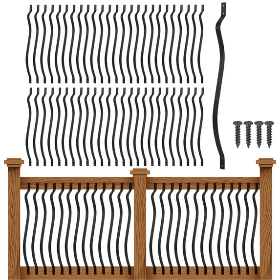 51-Pack 32.25 Inch Metal Balusters, Staircase Spindles With Screws ...