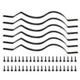 51 Pack 32.28"x1" Black Aluminum Silhouette Balusters, Wave Curved