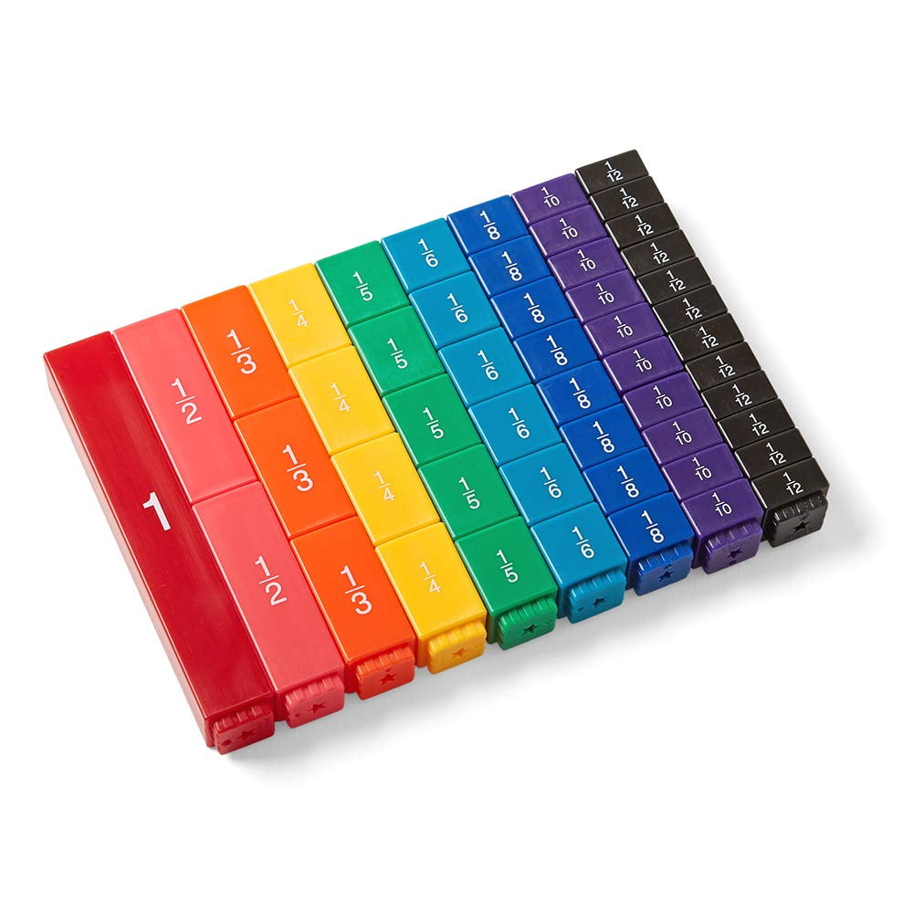 51 Pack Rainbow Fraction Tower Cubes, Montessori Math Materials