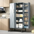 thumbnail image 1 of 51” Pantry Cabinets, Freestanding Kitchen Pantry Storage Cabinet with Adjustable Shelves, Buffet Cupboards Storage Cabinet for Home Office Use (Grey), 1 of 10