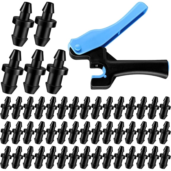 51 Pcs Drip Irrigation Hole Punch Tool Set, Drip Irrigation Punch Tool 50 Pcs 1/4 Inch Goof Plugs for Outdoor Garden Lawn Pipe System Hose Tubing(Fresh Style)